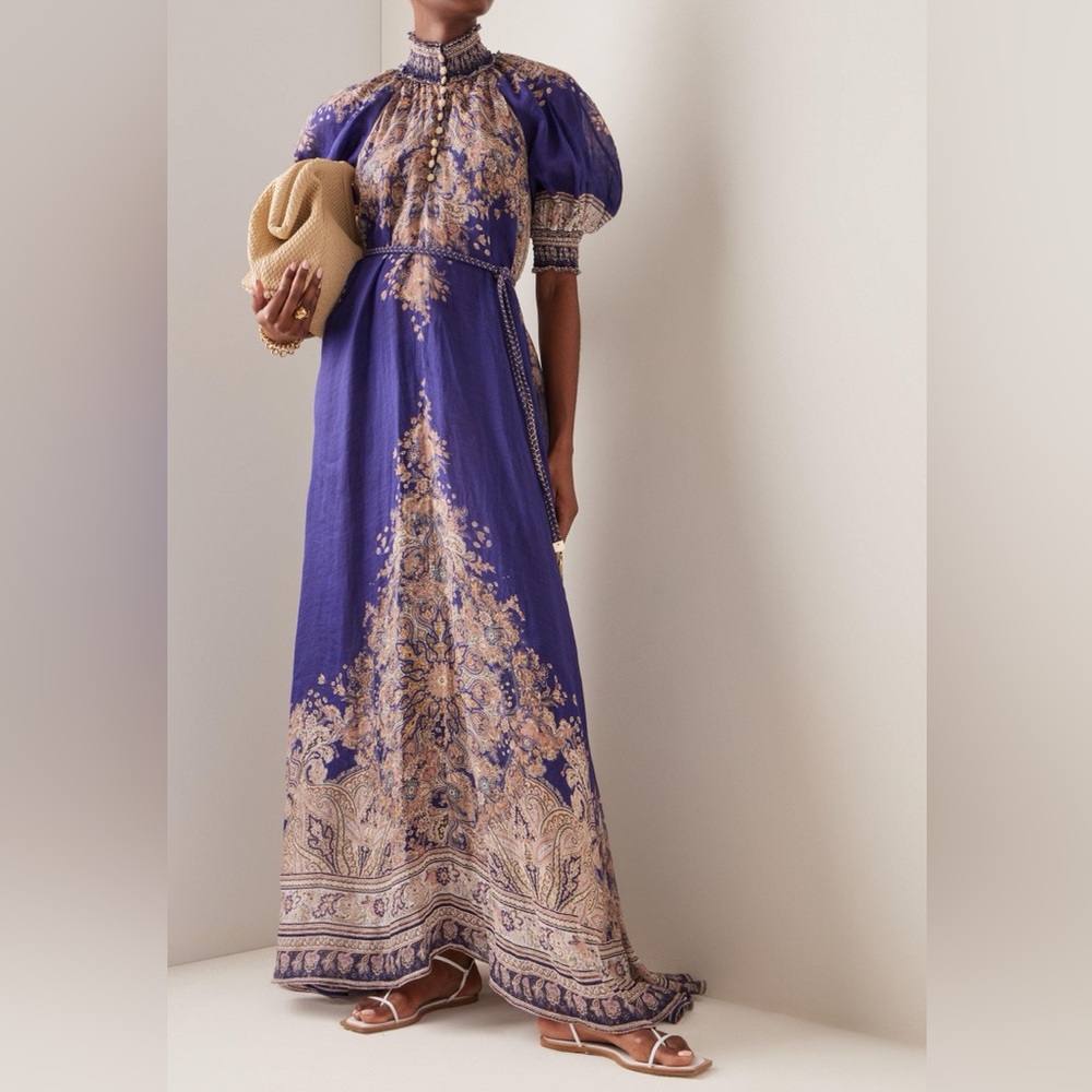 Zimmermann Anneke Maxi Dress in Indigo Paisley - Picture 8 of 16